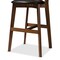 Baxton Studio Eline Black Faux Leather Upholstered Walnut Finished Counter Stool, PK2 144-8075 - alternate 6